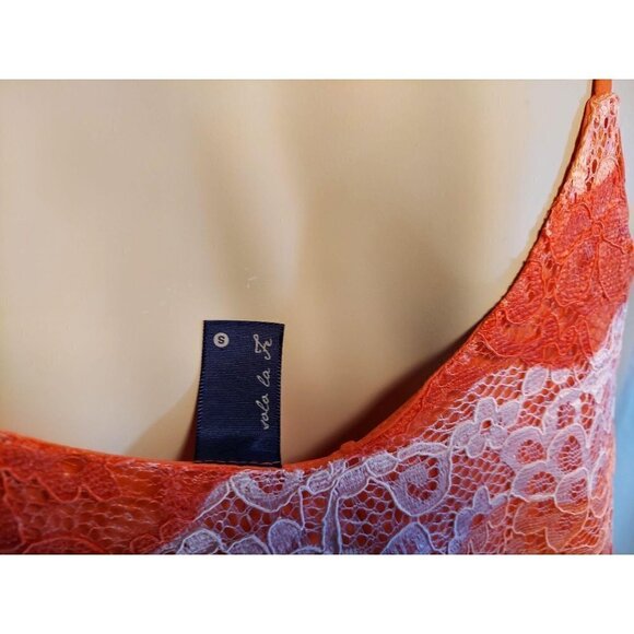 SOLA la Fe Orange and White Lace Spaghetti Straps - Picture 4 of 5